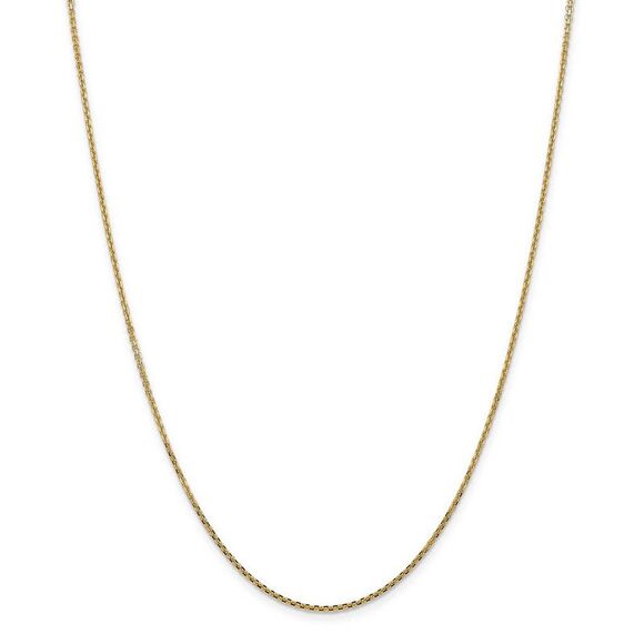 1.45mm, 14k Yellow Gold, Diamond Cut Solid Cable Chain Necklace, 18in - Picture 3 of 8